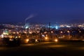 Industrial town at night