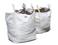 Industrial trash bags, white bags isolated