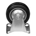 Industrial trolley single swivel rubber caster wheels with top steel plate Royalty Free Stock Photo