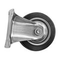 Industrial trolley single swivel rubber caster wheels with top steel plate Royalty Free Stock Photo