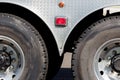 Industrial truck trailer axle tires and wheels Royalty Free Stock Photo