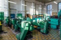 Industrial turning and drilling machine tools in old workshop