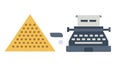 Industrial Typewriter Pyramid Icon, Structured Data, Mechanical Records, vector design Generative AI Royalty Free Stock Photo