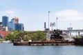 An Industrial Urban Metal Recycling Center along Newtown Creek in New York City Royalty Free Stock Photo