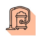 Industrial vacuum cleaner flat line icon, logo