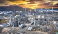 Industrial view at oil refinery plant form industry zone Royalty Free Stock Photo