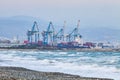 Industrial view of Sea port of Limassol, Cyprus Royalty Free Stock Photo