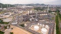 Industrial view time lapse at oil refinery plant