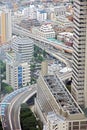 Industrial view of Tokyo with busy roads and skyscrapers