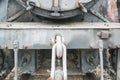 Industrial or vintage technology background featuring detail of old steam locomotive Royalty Free Stock Photo