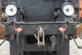 Industrial or vintage technology background featuring detail of old steam locomotive Royalty Free Stock Photo