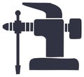 Industrial Vise Clamp Tool Dark Grey Silhouette Icon Royalty Free Stock Photo