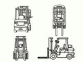 Industrial Warehouse Forklift Vehicle Different Views Royalty Free Stock Photo