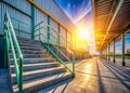 Industrial Warehouse Loading Dock Access Panoramic Perspective of Efficient Operations and Logistics Royalty Free Stock Photo