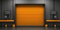 Industrial warehouse roller shutter architecture door garage metallic wall building gate