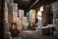 industrial warehouse storing paper products