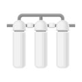 Industrial Water Filters Set In Reverse Osmosis System Vector Illustration