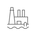 Industrial water pollution line icon