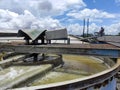 Industrial Water Processing Tank with Metal Structure in Open Environment Royalty Free Stock Photo