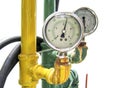 Industrial water temperature meter with pipe Royalty Free Stock Photo