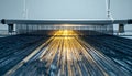 Industrial Weaving Loom Weaving Golden Threads Royalty Free Stock Photo