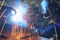 Industrial arc welding work Royalty Free Stock Photo