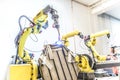 Industrial welding robot from Fanuc Royalty Free Stock Photo