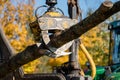 Industrial wood chipper in action Royalty Free Stock Photo