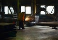 Working welder welds the parts Royalty Free Stock Photo