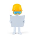 Industrial worker with the construction plan Royalty Free Stock Photo