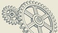 Industrial Worker Gears, Mechanical Maintenance Progress, vector design Generative AI Royalty Free Stock Photo