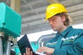 Industrial worker with notebook Royalty Free Stock Photo