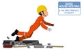 An industrial worker is stumbling down in the messy workplace Royalty Free Stock Photo