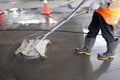 Industrial worker using a surface cleaner