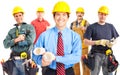 Industrial workers group. Royalty Free Stock Photo