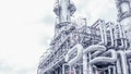 Industrial zone,The equipment of oil refining,Close-up of industrial pipelines of an oil-refinery plant,Detail of oil pipeline wit Royalty Free Stock Photo