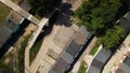 Industrial Zone. Industrial factory buildings and ancillary buildings. Baranovichi plant of automatic lines. Aerial photography