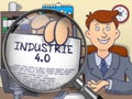Industrie 4.0 through Magnifier. Doodle Style.