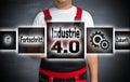 Industrie 4.0 (in german industry Progress future) touchscreen i Royalty Free Stock Photo