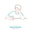 Industrious teenager icon Royalty Free Stock Photo