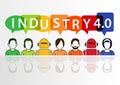 Industry 4.0 and automation concept with text Royalty Free Stock Photo