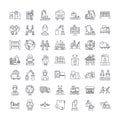 Industry automation linear icons, signs, symbols vector line illustration set Royalty Free Stock Photo