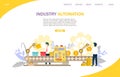 Industry automation vector website landing page design template