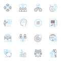 Industry Champ linear icons set. Leader, Pier, Expert, Innovator, Visionary, Trailblazer, Mover line vector and concept