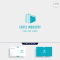 Industry chart logo vector fabric industrial simple icon symbol sign isolated