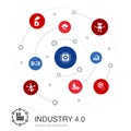 Industry 4.0 colored circle concept