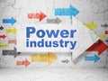 Industry concept: arrow with Power Industry on grunge wall background Royalty Free Stock Photo