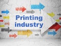 Industry concept: arrow with Printing Industry on grunge wall background Royalty Free Stock Photo