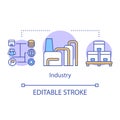 Industry concept icon. Industrial automation production idea thin line illustration. Enterprise factory. Product Royalty Free Stock Photo