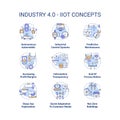 Industry 4.0 concept icons set